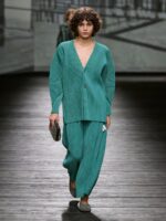 HP line V-neck cardigan with HP. line 127 cropped wide leg pants - Image 3