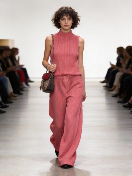 HP. Line Half High Neck Long Sleeve with HP Line Wide Leg Samurai Pants