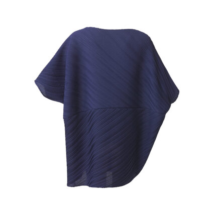 Deep pleat high-neck batwing sleeve top in new color